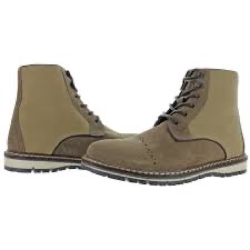 Crevo Men’s Tan and Brown Lace-Up Casual Boots